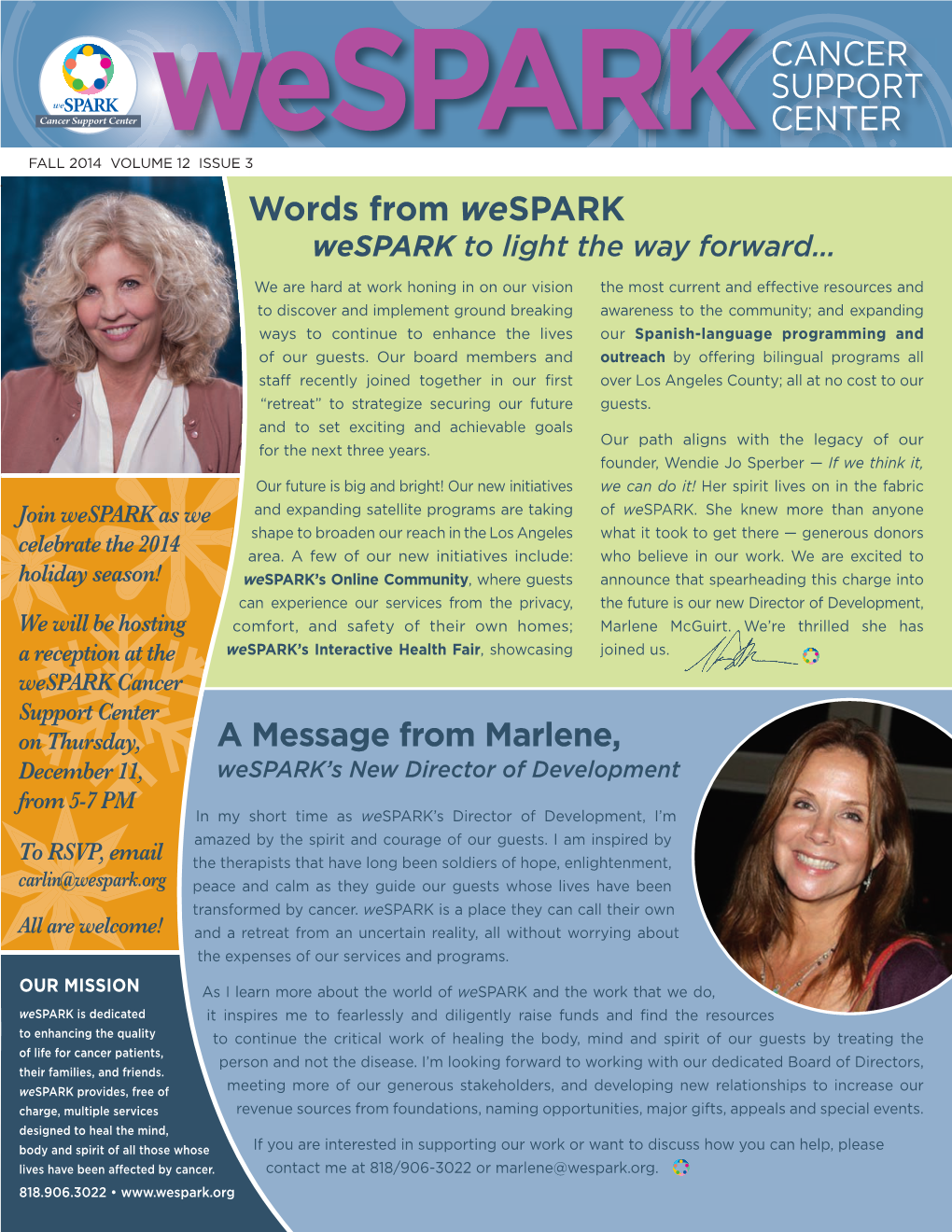 Wespark Fall 2014 Newletter.Indd