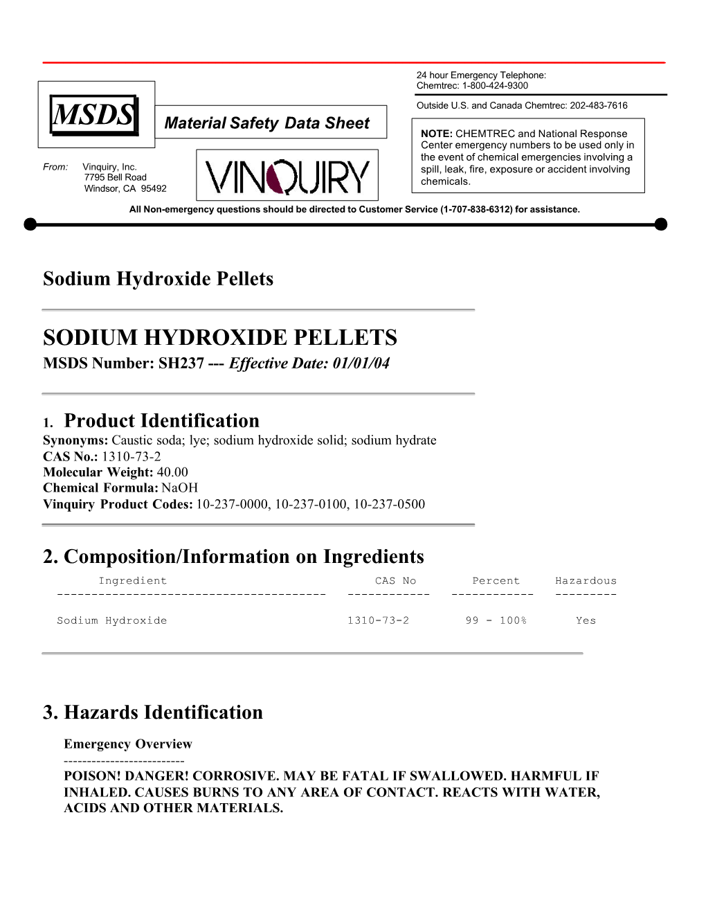 Sodium Hydroxide Pellets