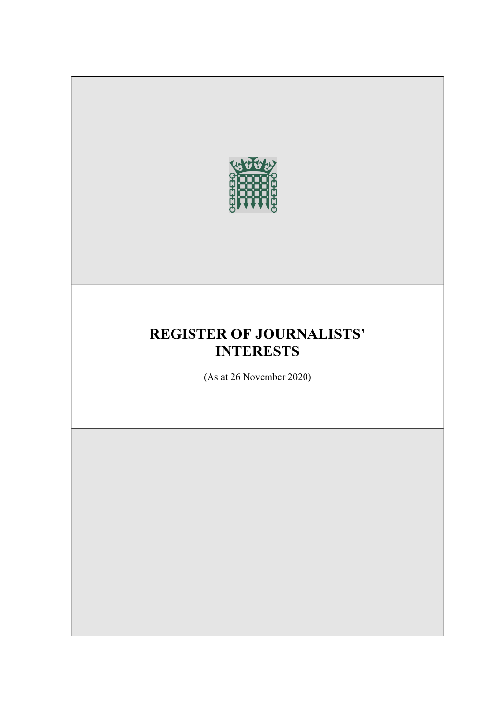 Register of Journalists' Interests