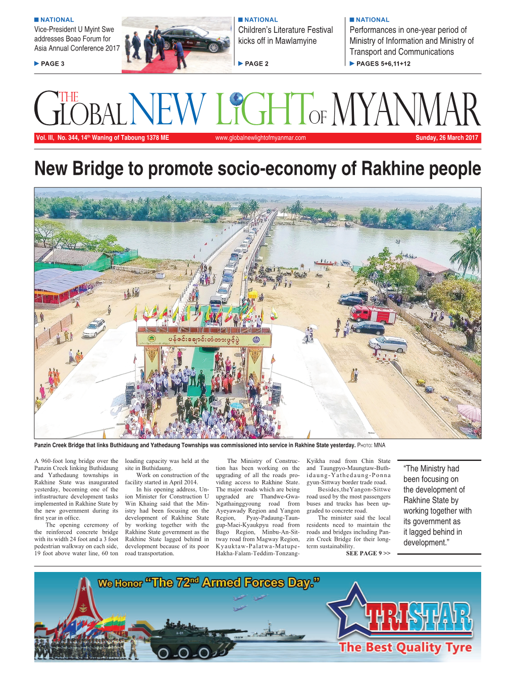 New Bridge to Promote Socio-Economy of Rakhine People