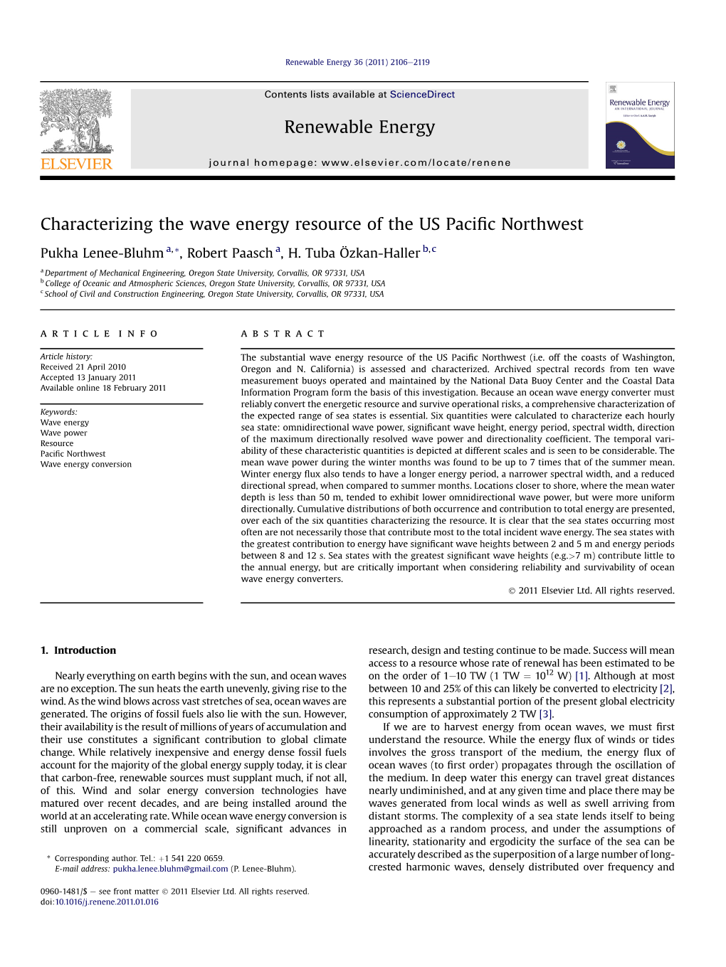 Characterizing the Wave Energy Resource of the US Pacific Northwest