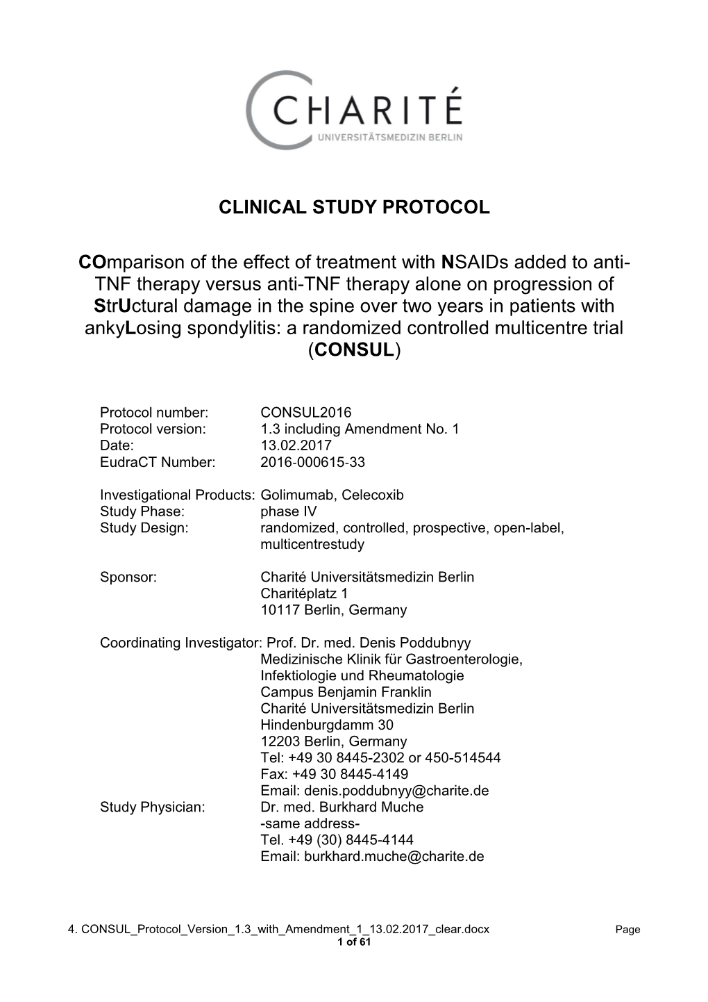 Clinical Study Protocol