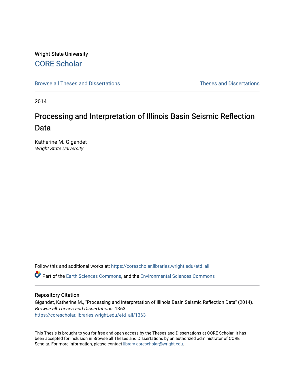 Processing and Interpretation of Illinois Basin Seismic Reflection Data