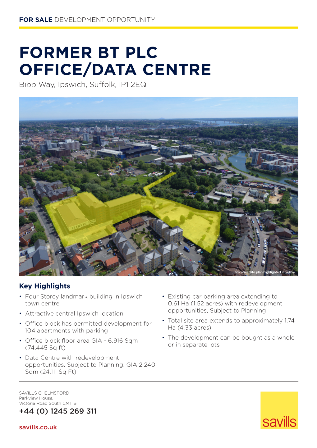 FORMER BT PLC OFFICE/DATA CENTRE Bibb Way, Ipswich, Suffolk, IP1 2EQ