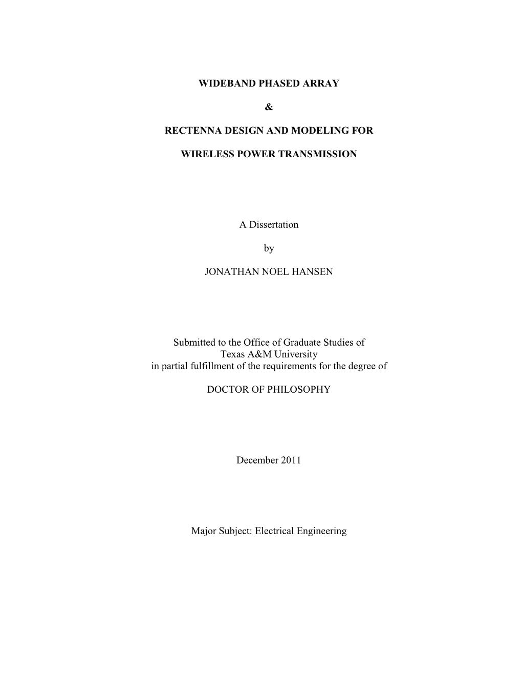 Wideband Phased Array & Rectenna Design And