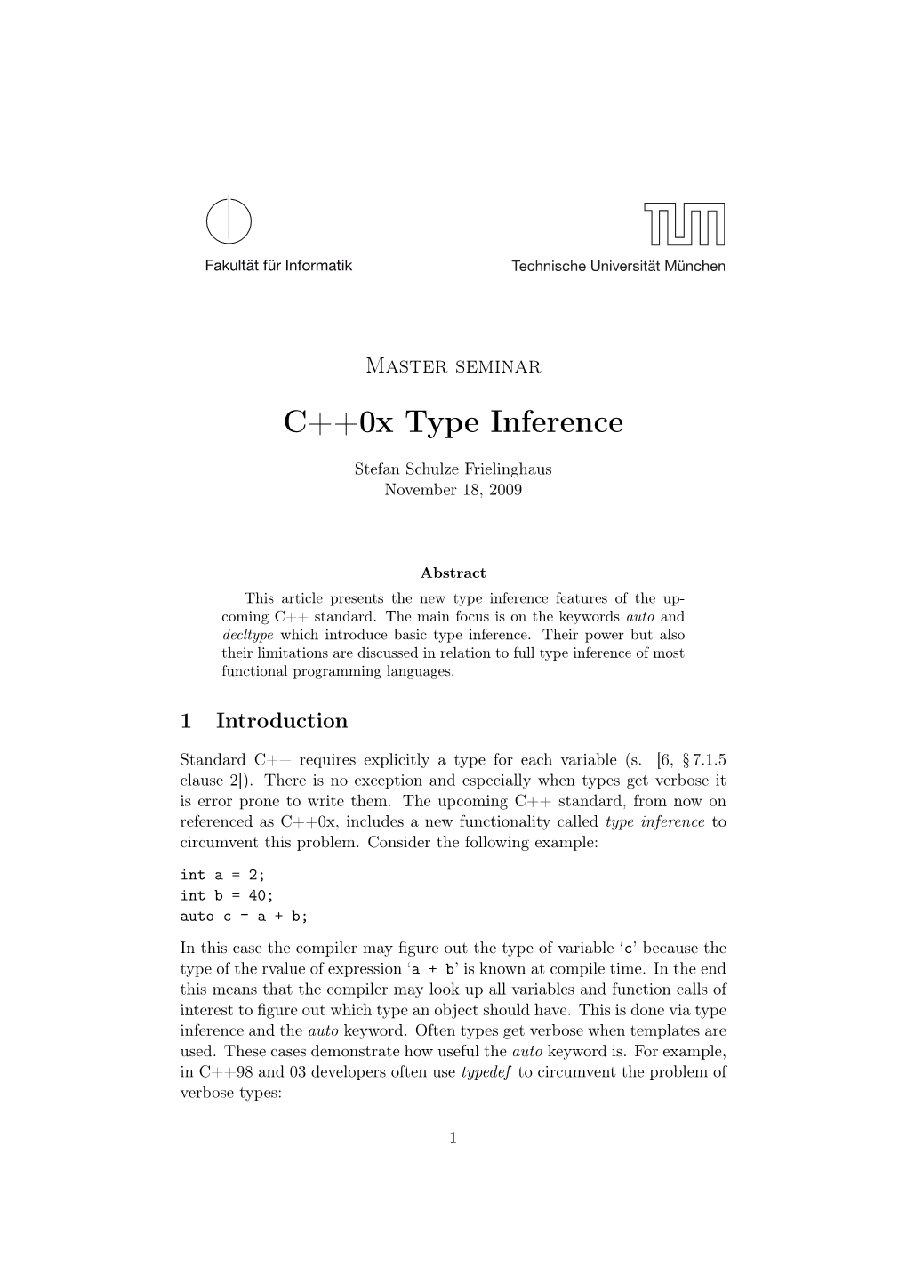 C++0X Type Inference