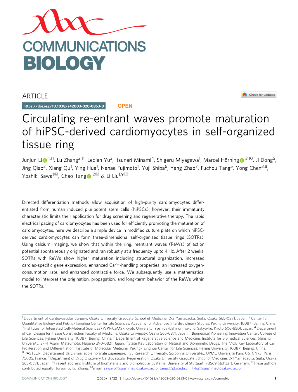 Circulating Re-Entrant Waves Promote Maturation of Hipsc-Derived Cardiomyocytes in Self-Organized Tissue Ring