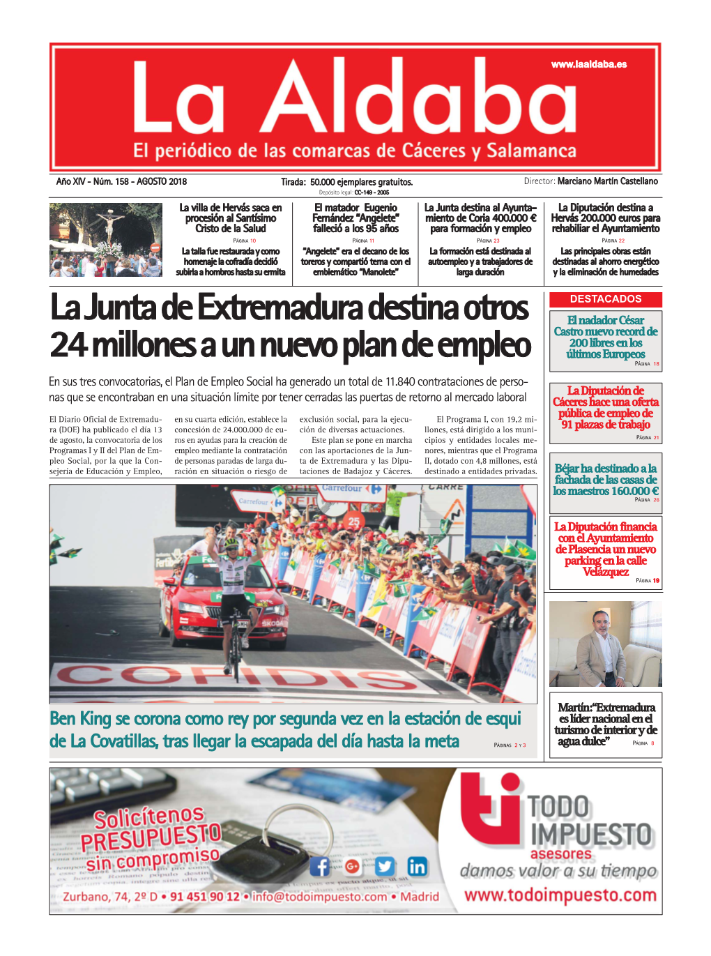 La Junta De Extremadura Destina Otros 24 Millones a Un Nuevo Plan
