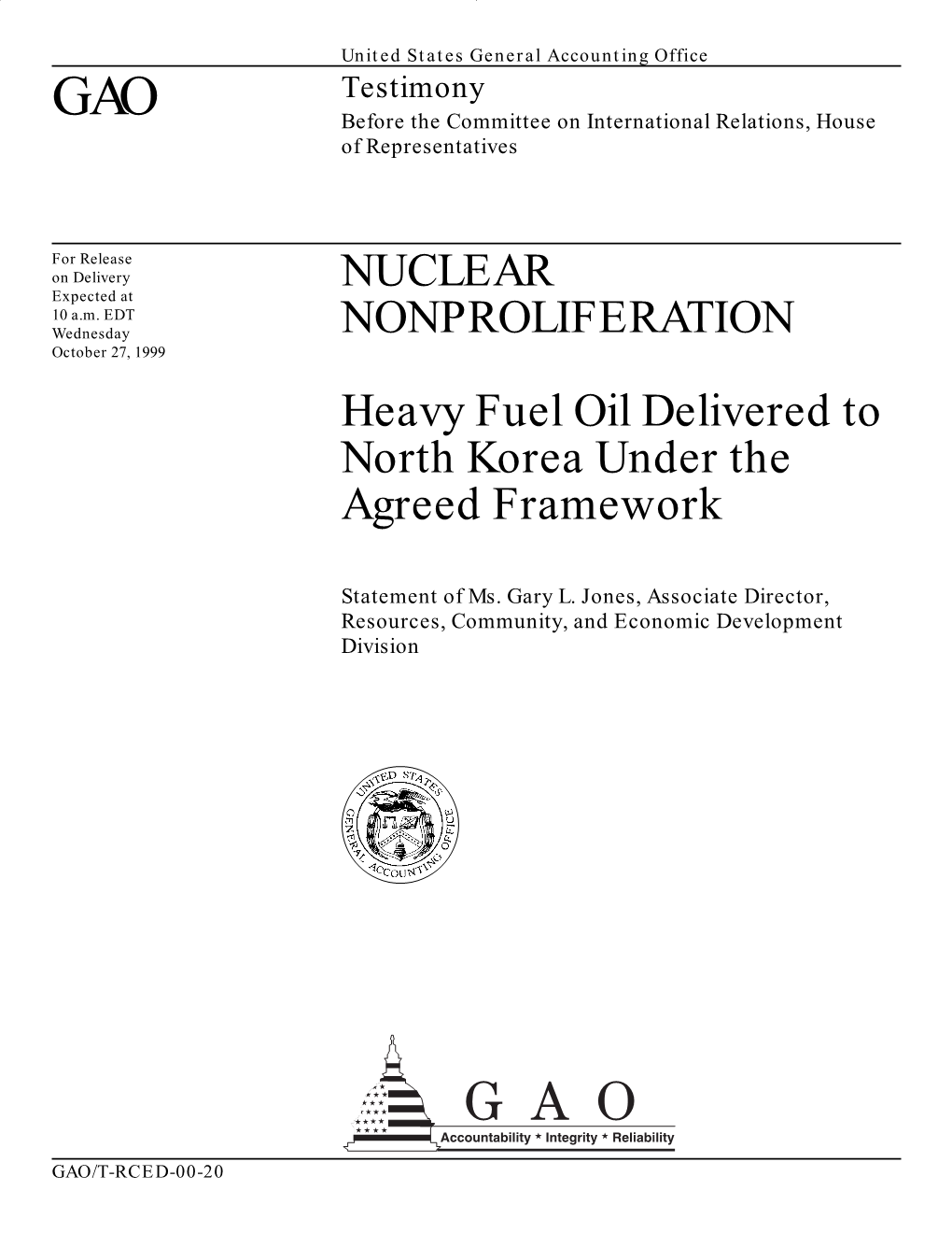 NUCLEAR NONPROLIFERATION: Heavy Fuel Oil