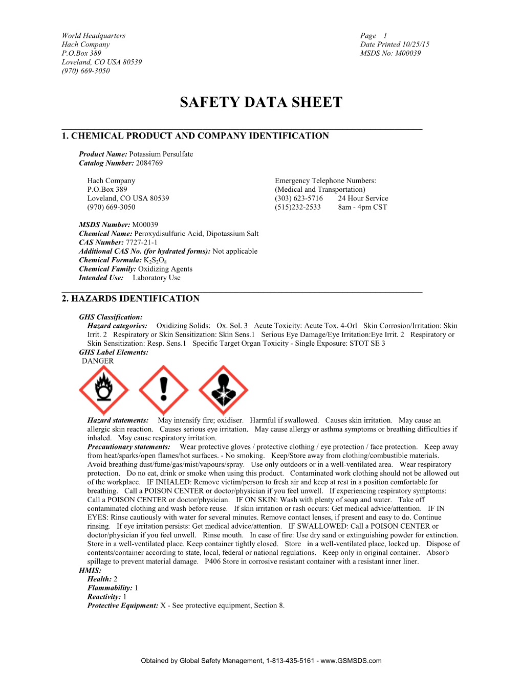 Safety Data Sheet