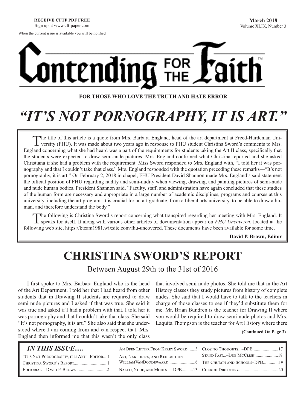 “It's Not Pornography, It Is Art.”