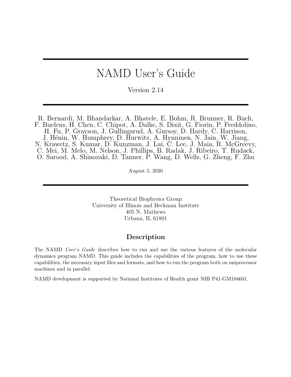 NAMD User's Guide