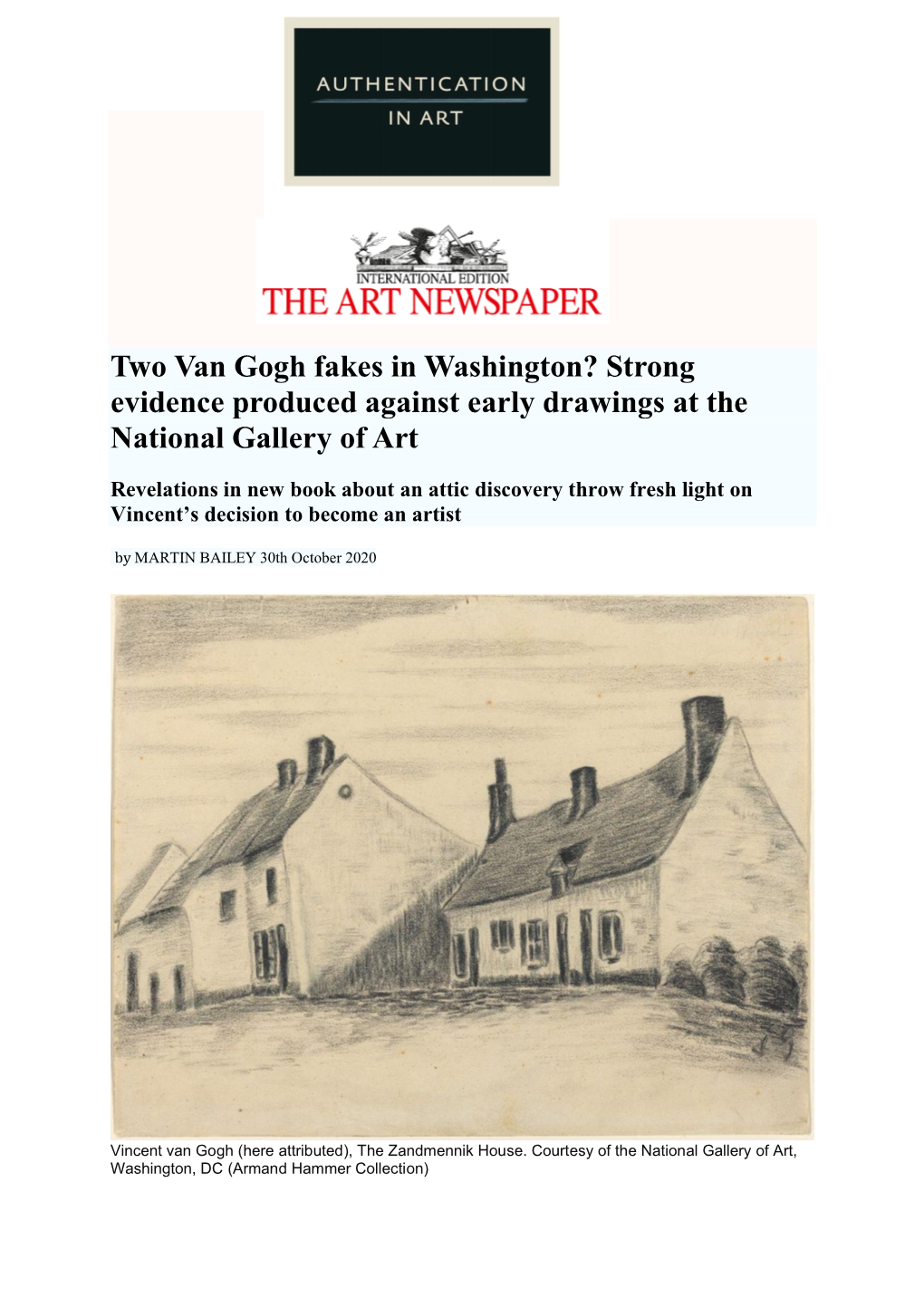 Two Van Gogh Fakes in the National Gallery of Art Washington?