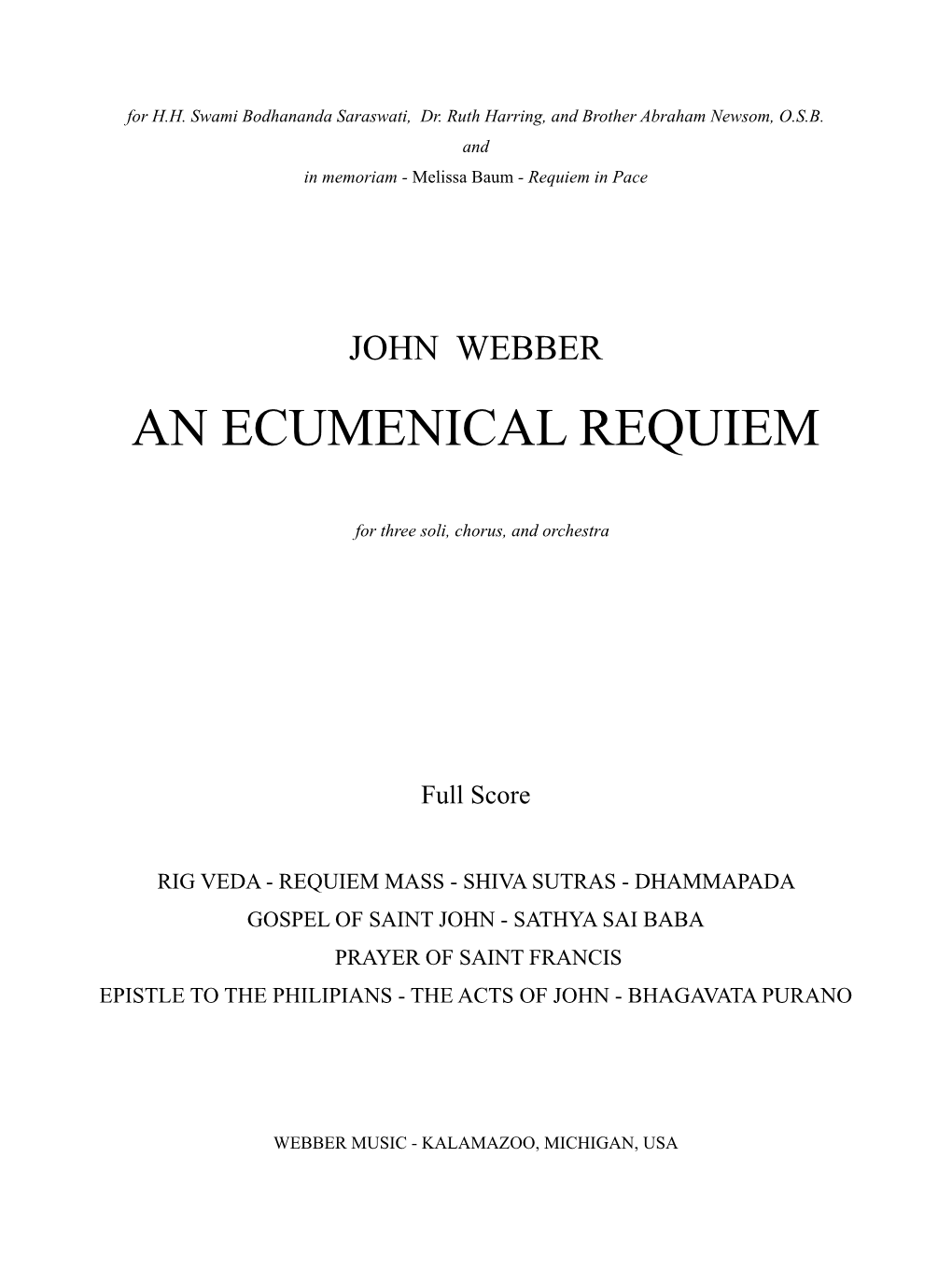 An Ecumenical Requiem
