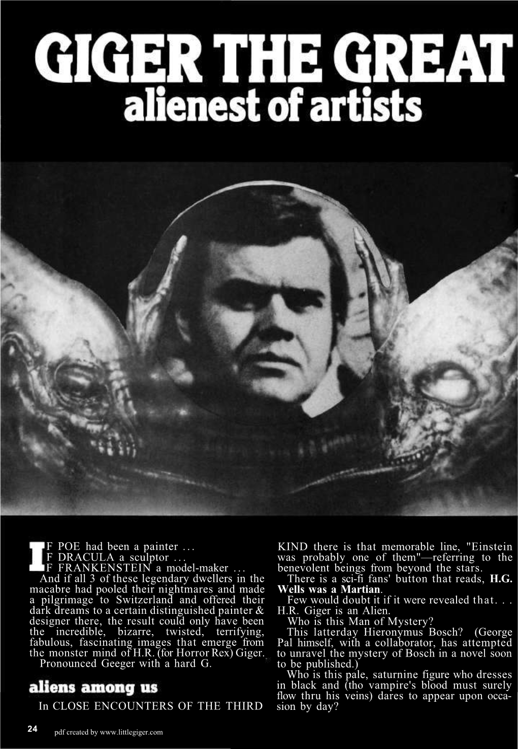 Giger the Great Alienest of Artists