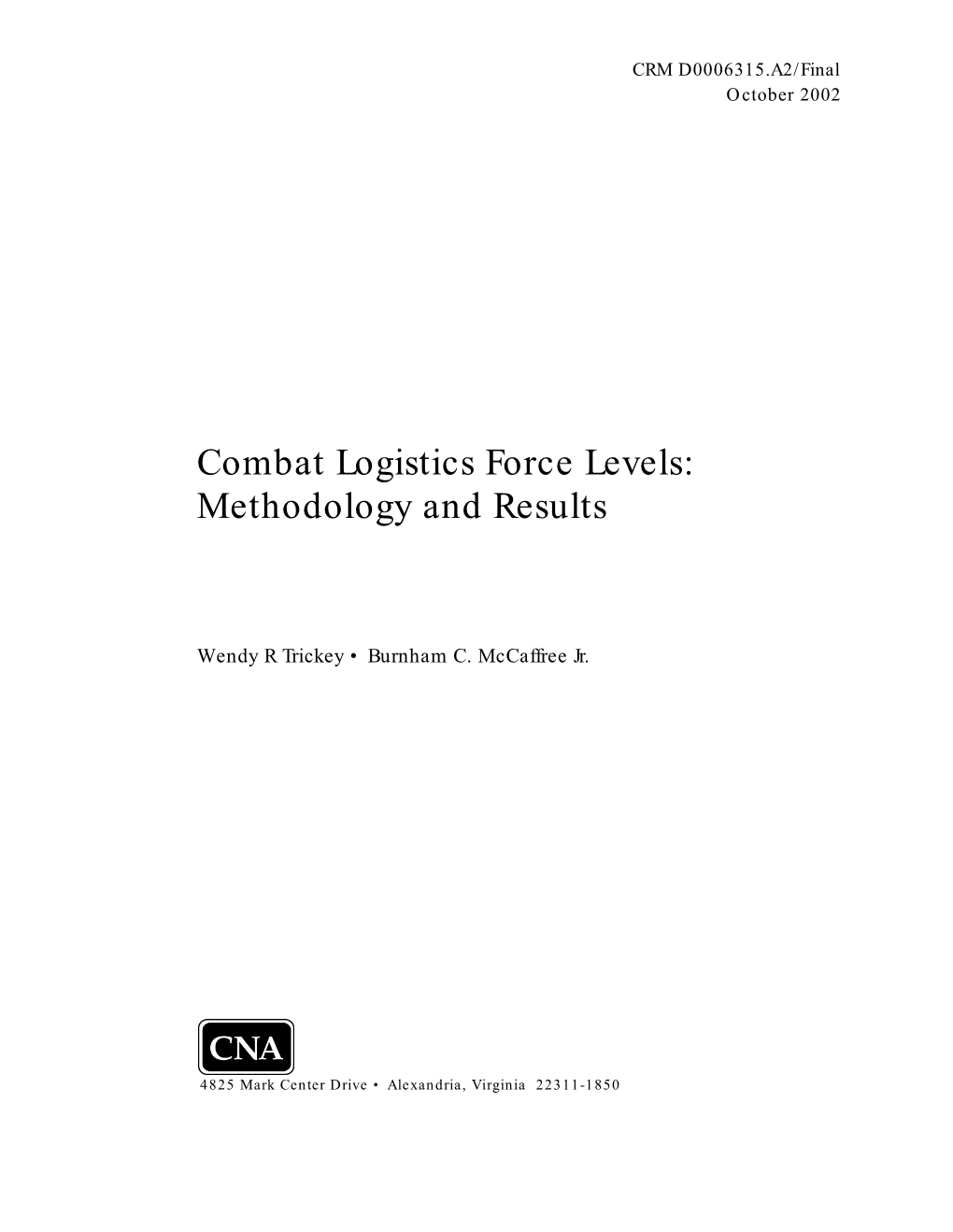 Combat Logistics Force Levels: Methodology and Results