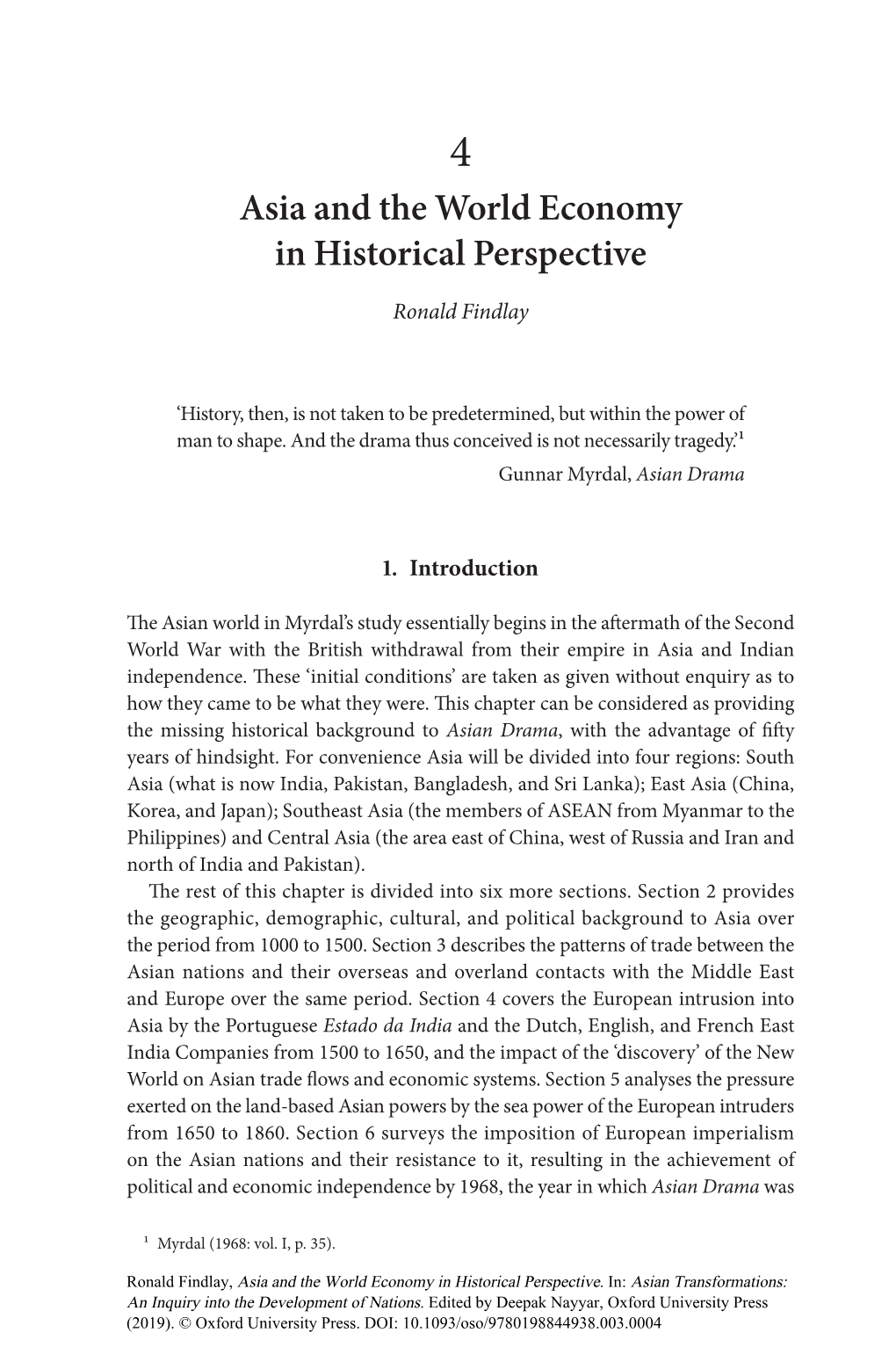 Asia and the World Economy in Historical Perspective