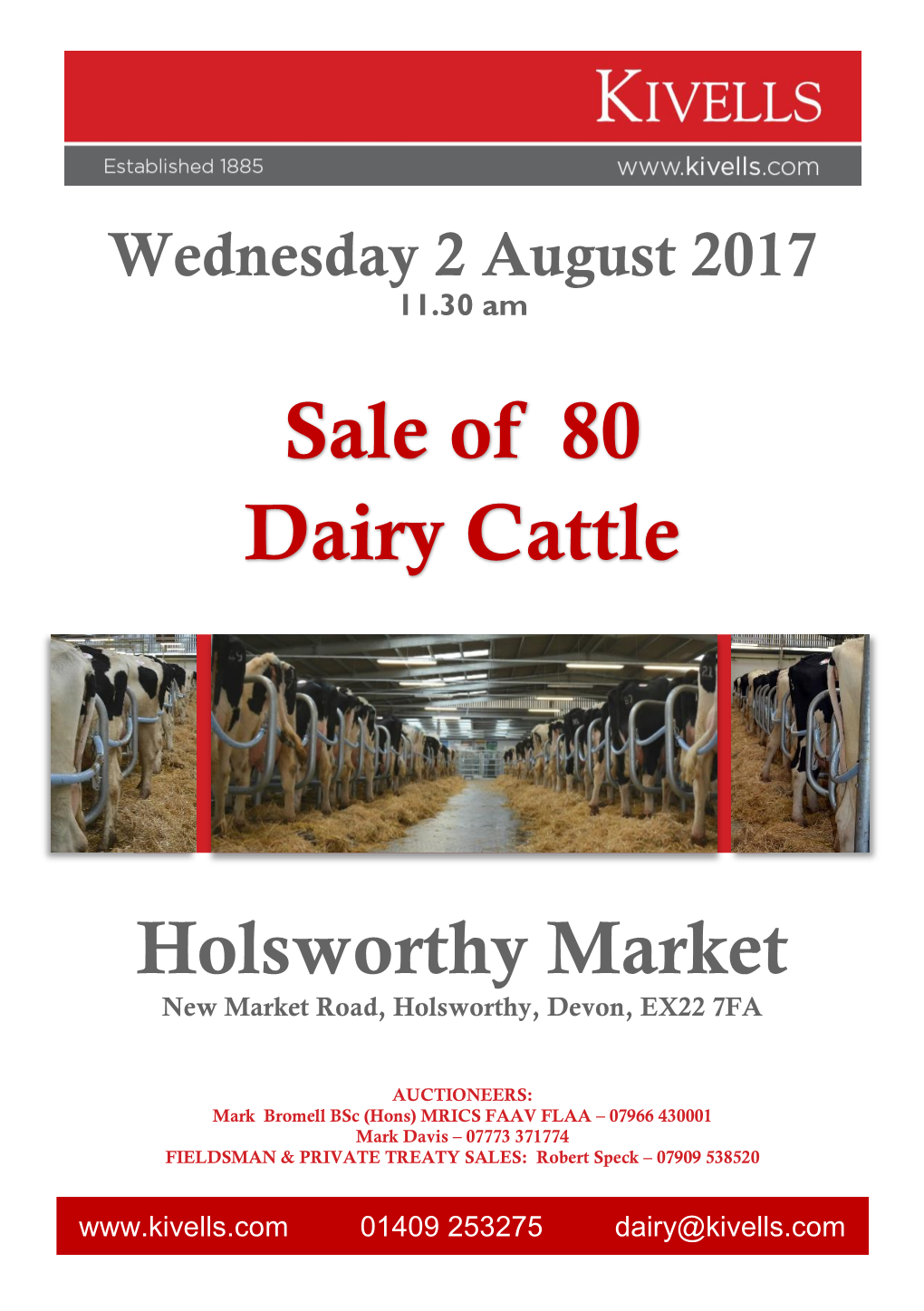 Sale of 80 Dairy Cattle