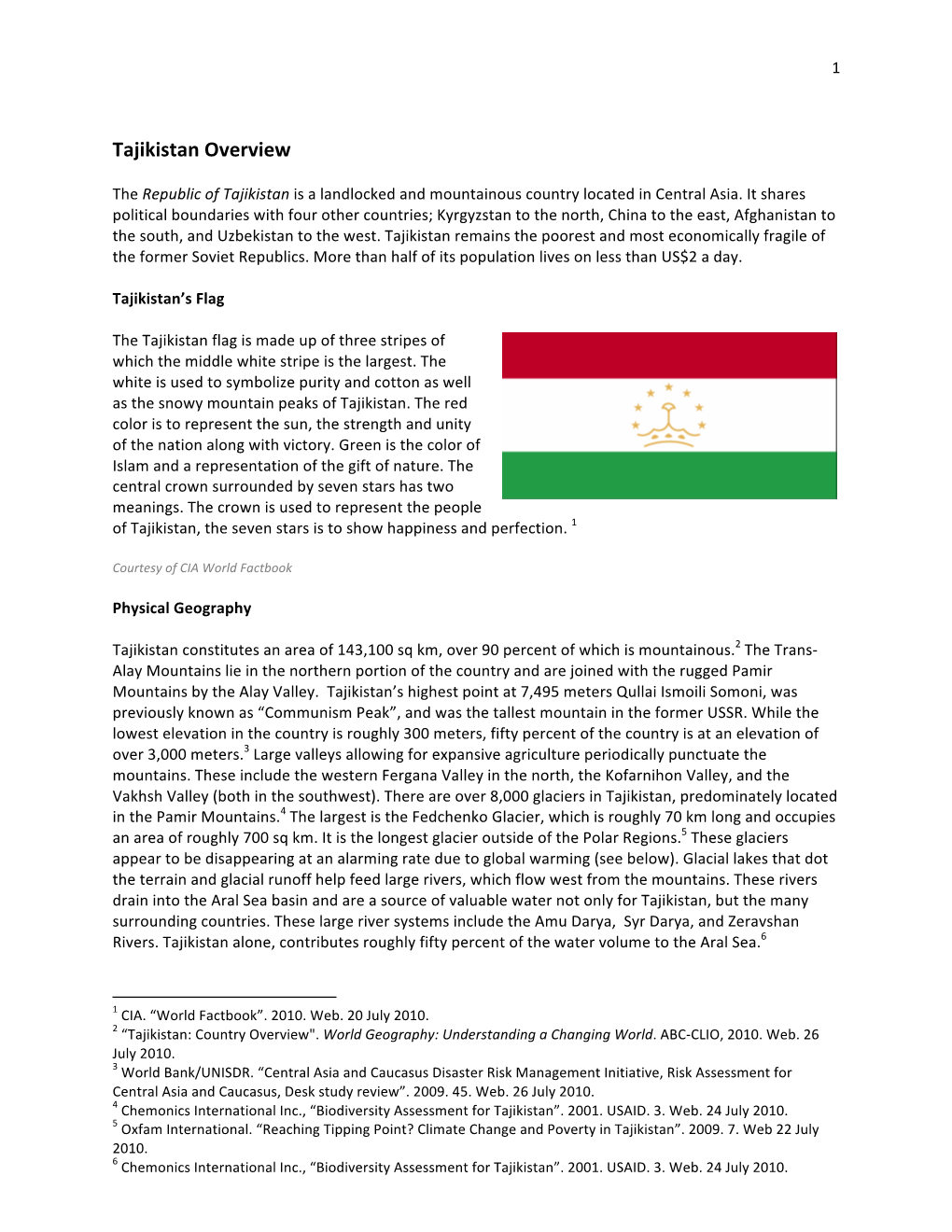 Tajikistan Overview