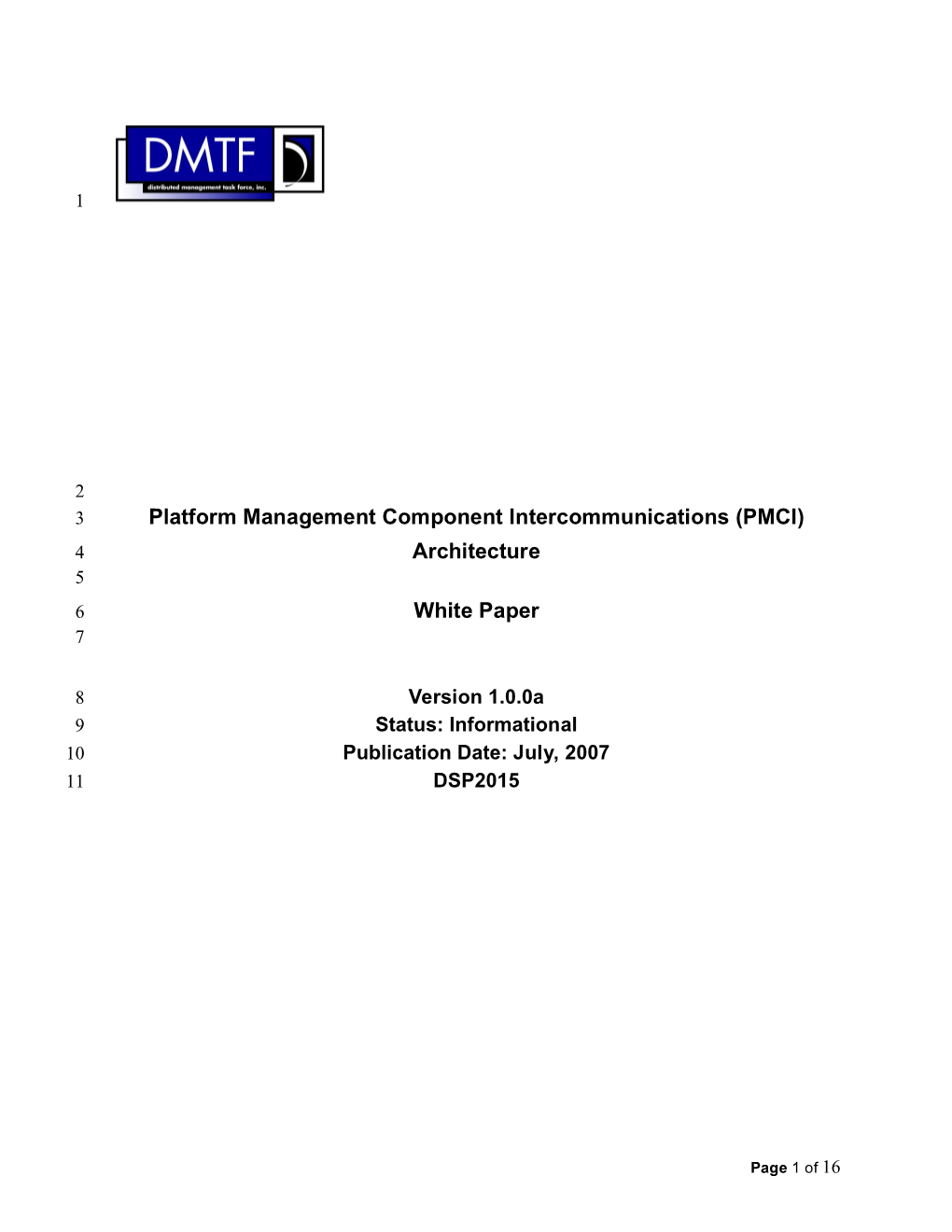 PMCI) 4 Architecture 5 6 White Paper 7