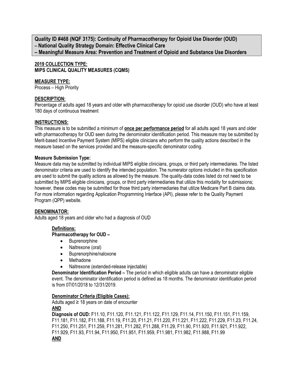 Continuity of Pharmacotherapy for Opioid Use Disorder