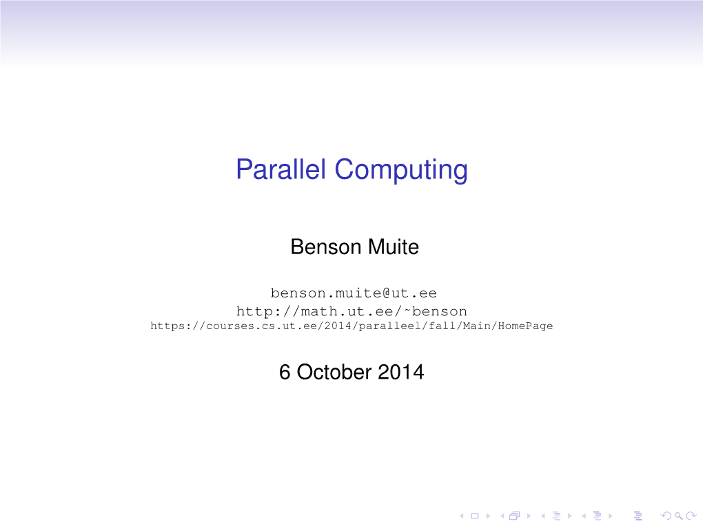 Parallel Computing