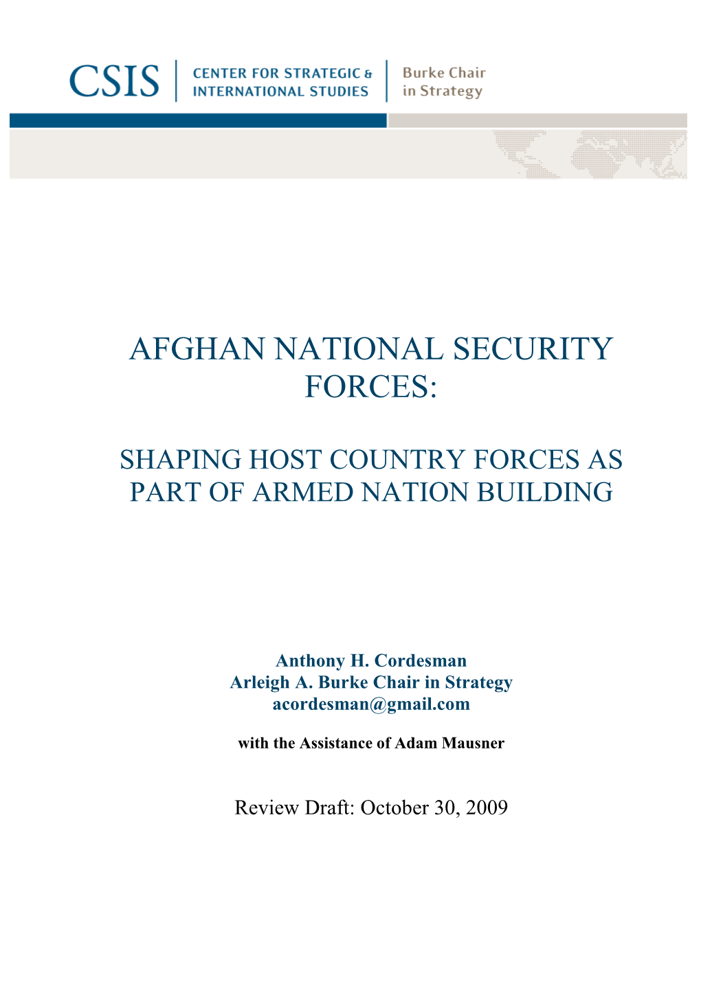 Afghan National Security Forces