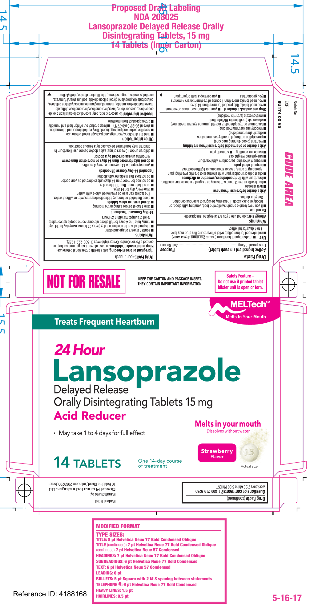 Lansoprazole Delayed Release Orally Disintegrating Tablets,116 15 Mg