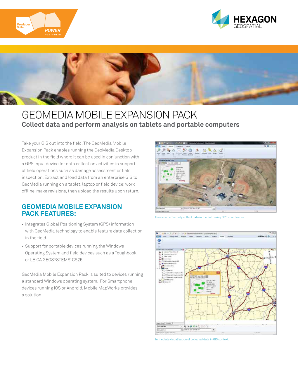 Geomedia Mobile Expansion Pack Collect Data and Perform Analysis on Tablets and Portable Computers