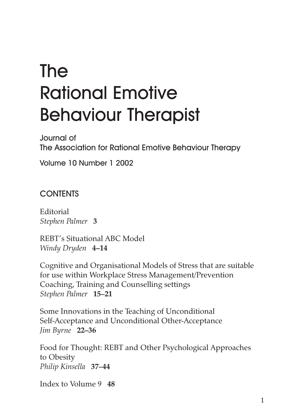 The Rational Emotive Behaviour Therapist