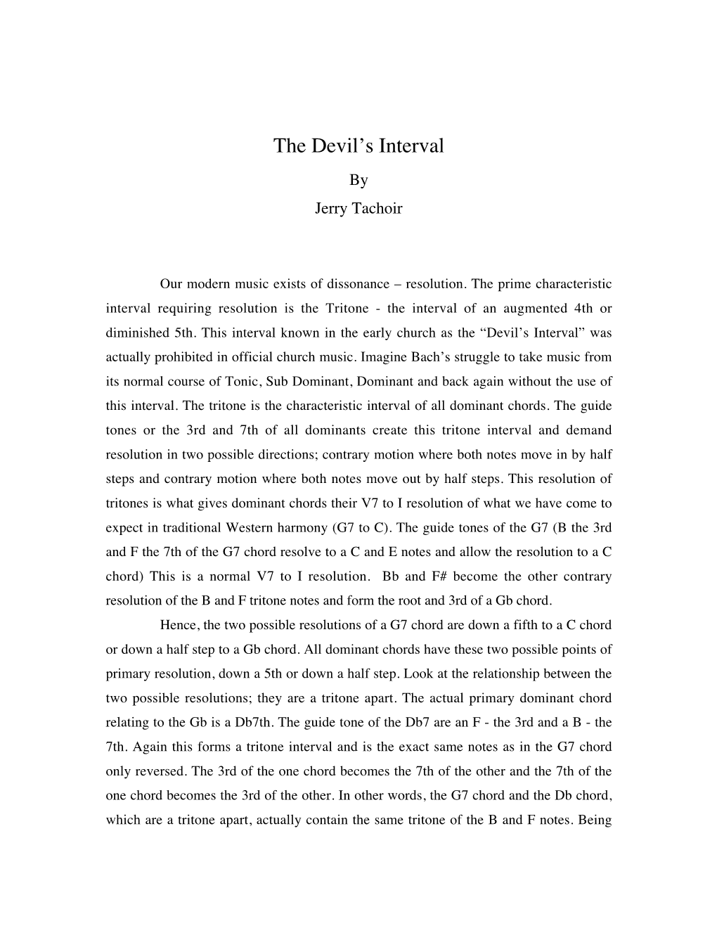 The Devil's Interval