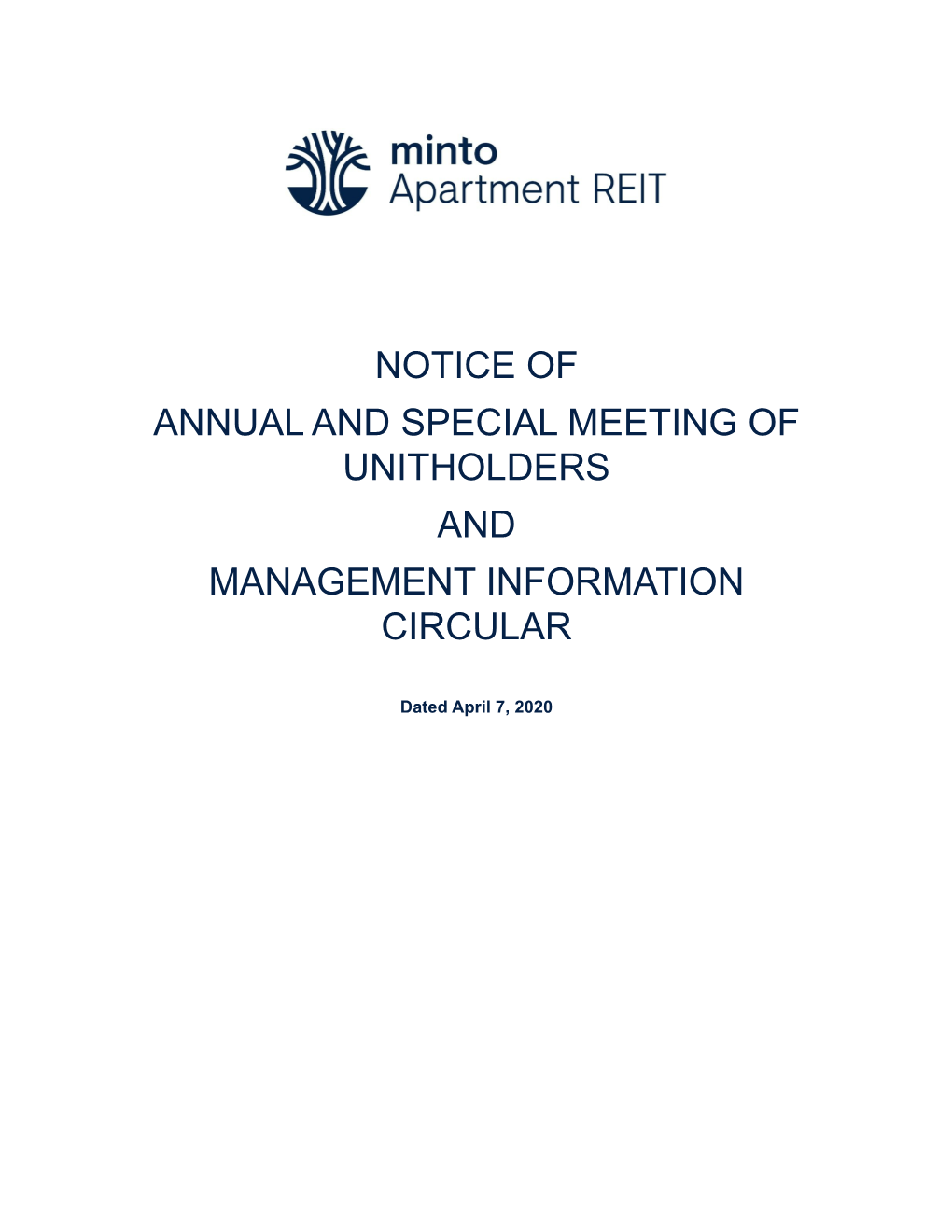 2019-12 Management Information Circular