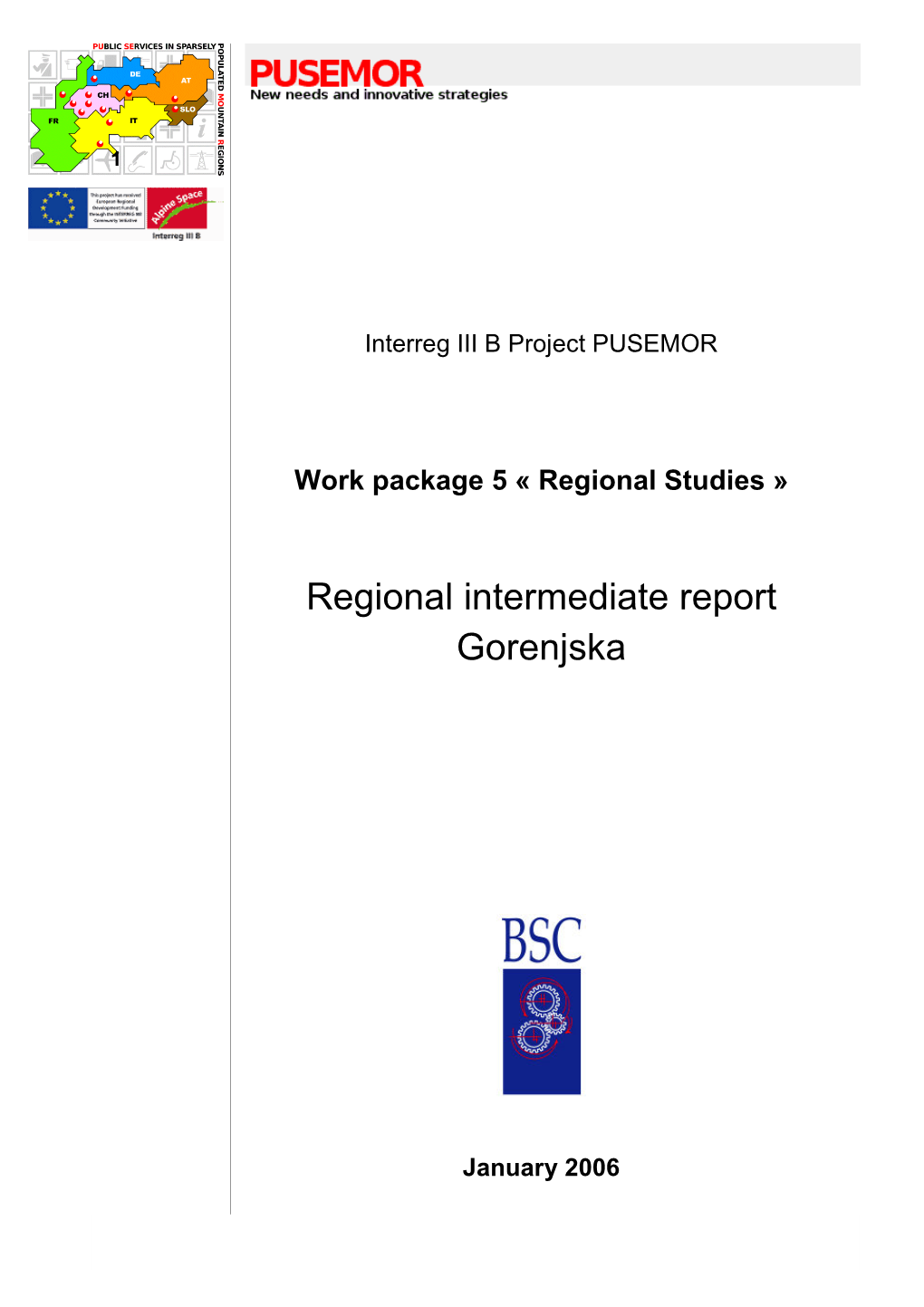 Regional Intermediate Report Gorenjska