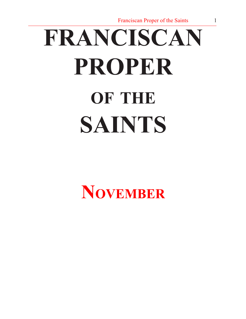 Franciscan Proper Saints