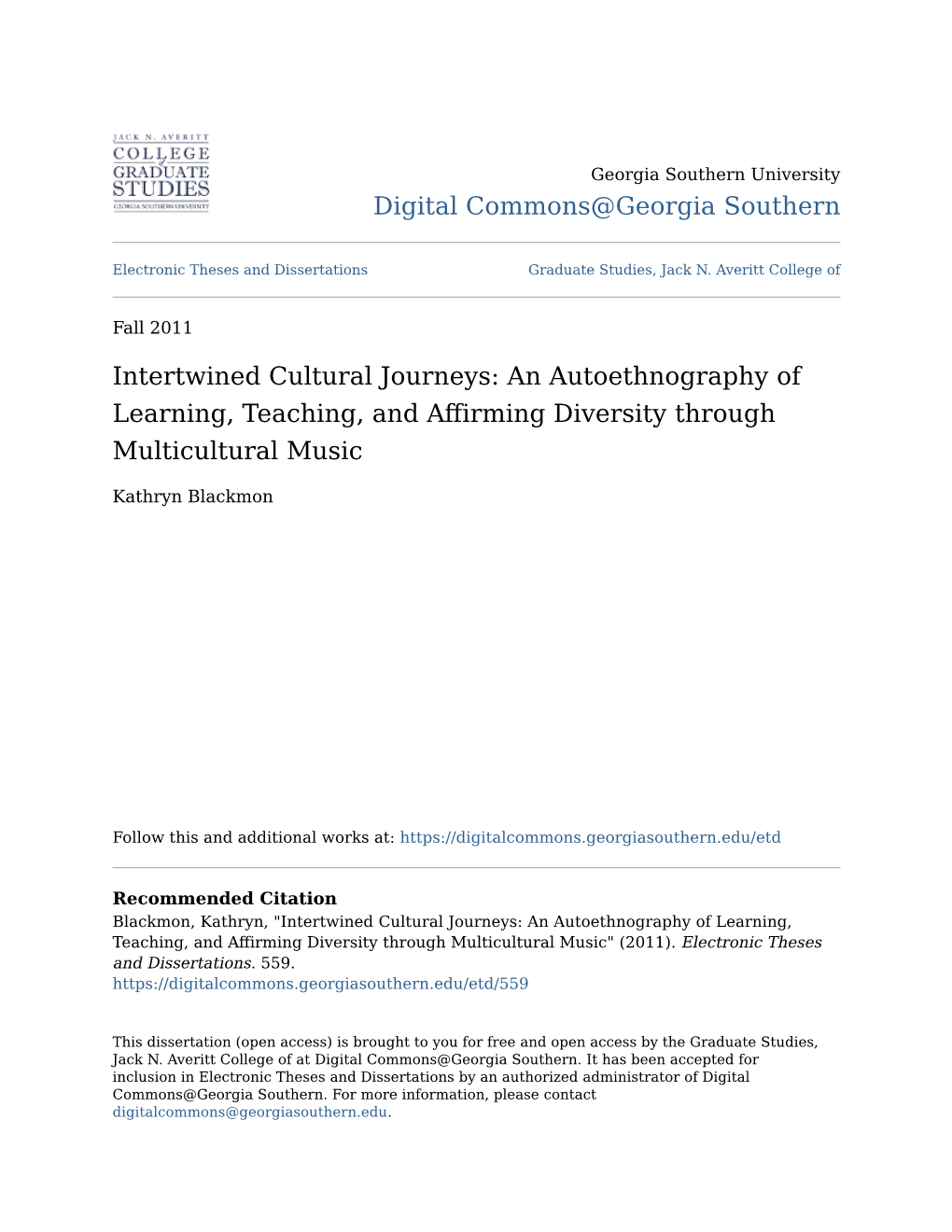 Intertwined Cultural Journeys: an Autoethnography of Learning, Teaching, and Affirming Diversity Through Multicultural Music