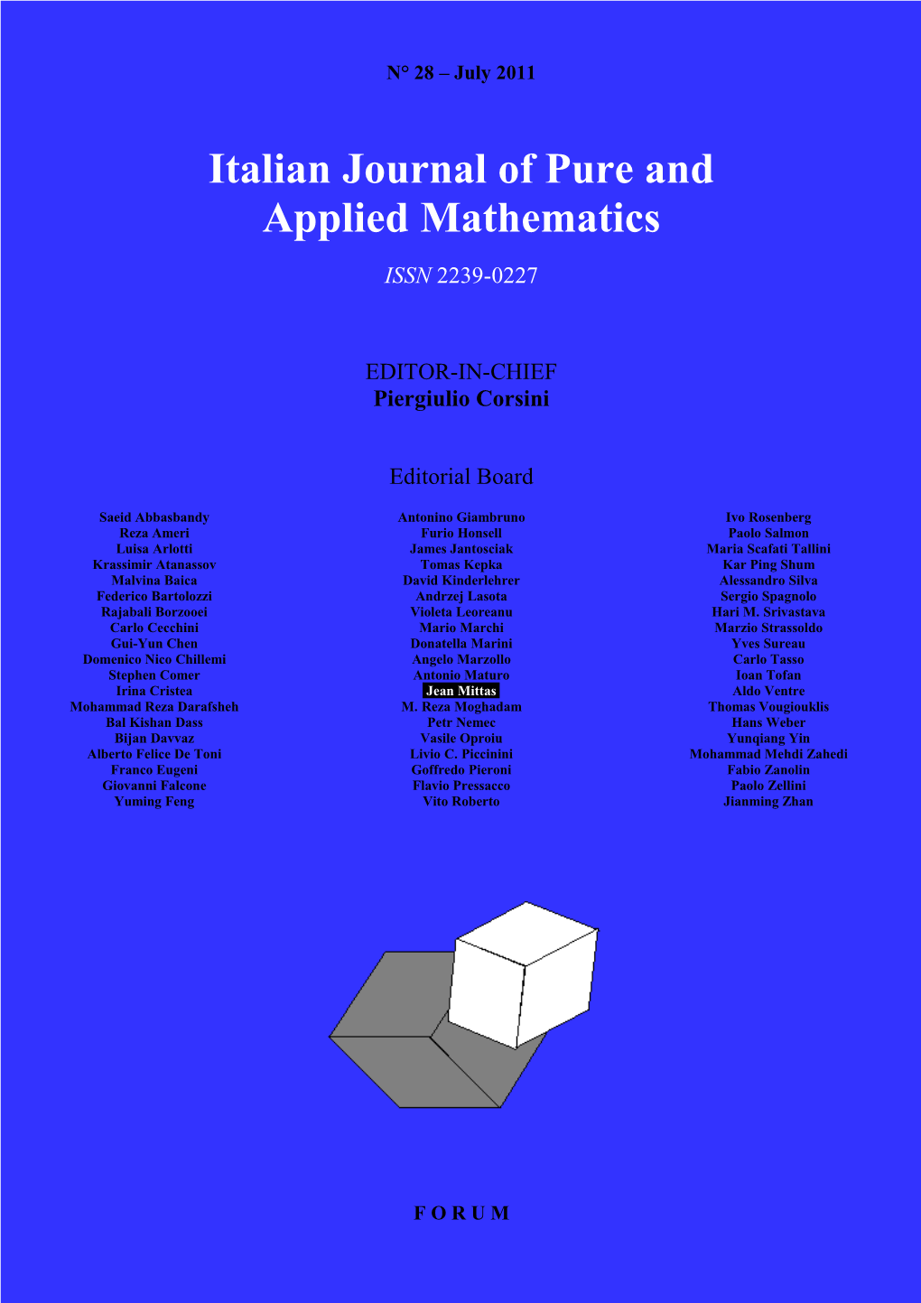 Italian Journal of Pure and Applied Mathematics ISSN 2239-0227
