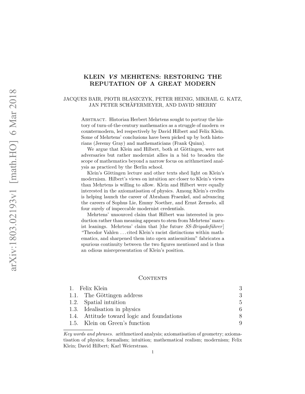 Arxiv:1803.02193V1 [Math.HO] 6 Mar 2018 AQE AR IT AZZK EE ENG IHI .KA G