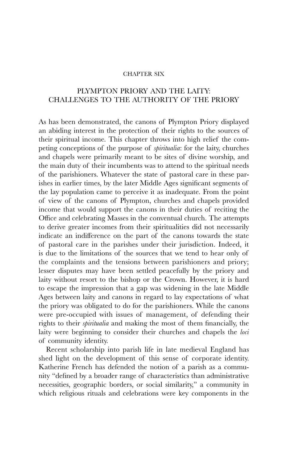 Plympton Priory and the Laity: Challenges to the Authority of the Priory