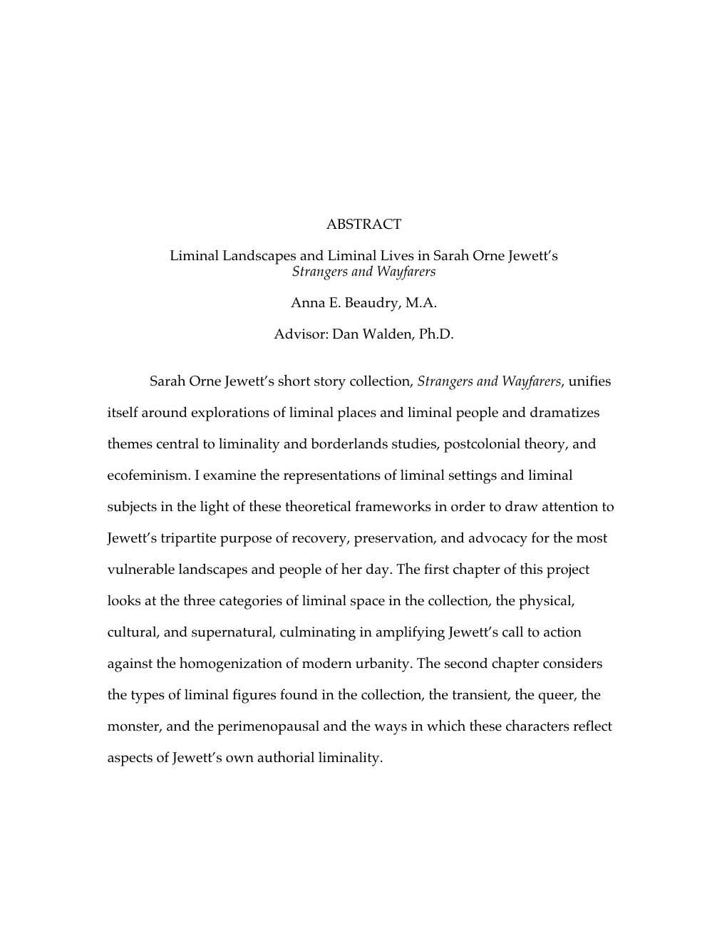 Formatted Master's Thesis
