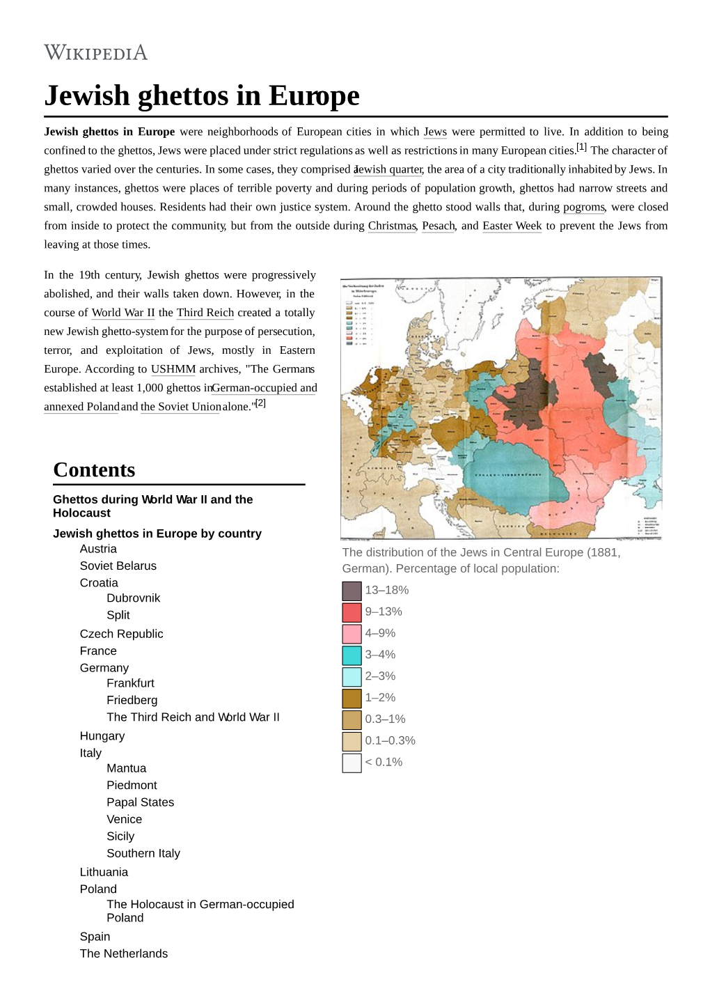 Jewish Ghettos in Europe