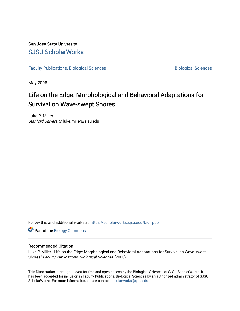 Morphological and Behavioral Adaptations for Survival on Wave-Swept Shores