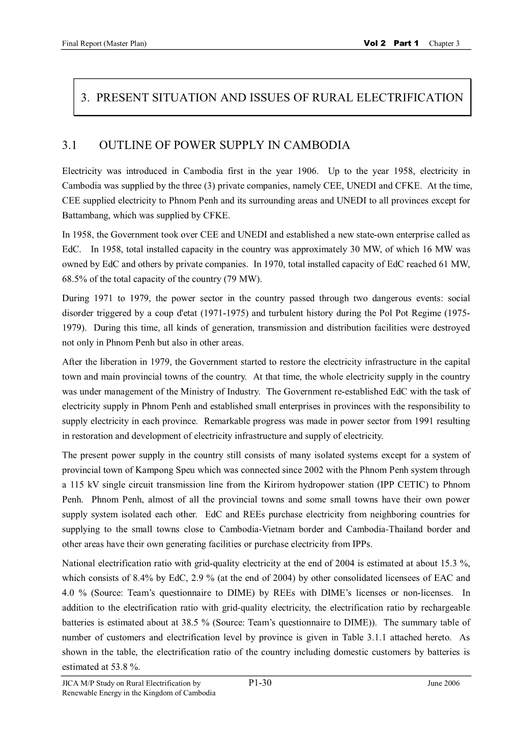 3. Present Situation and Issues of Rural Electrification