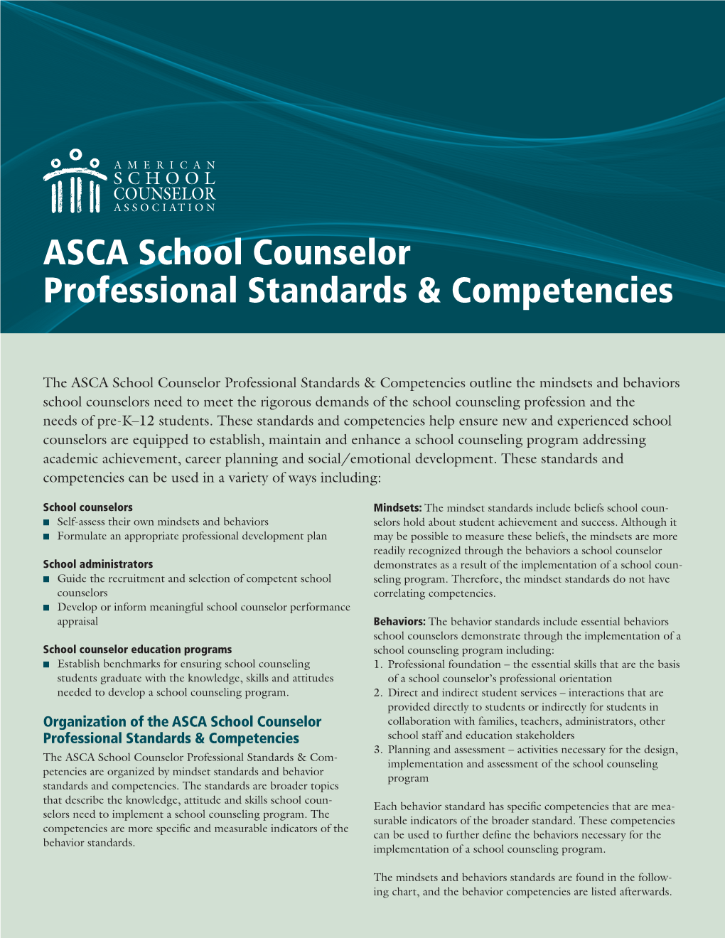 ASCA Professional Standards & Competencies