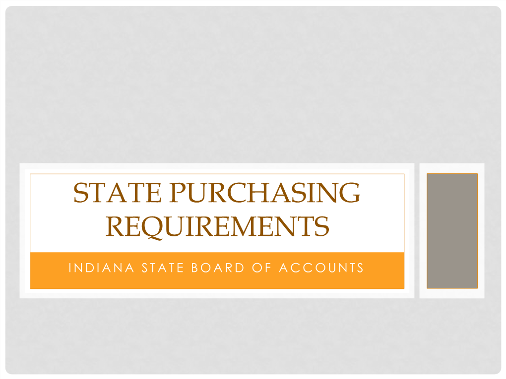 Public Purchasing Requirements