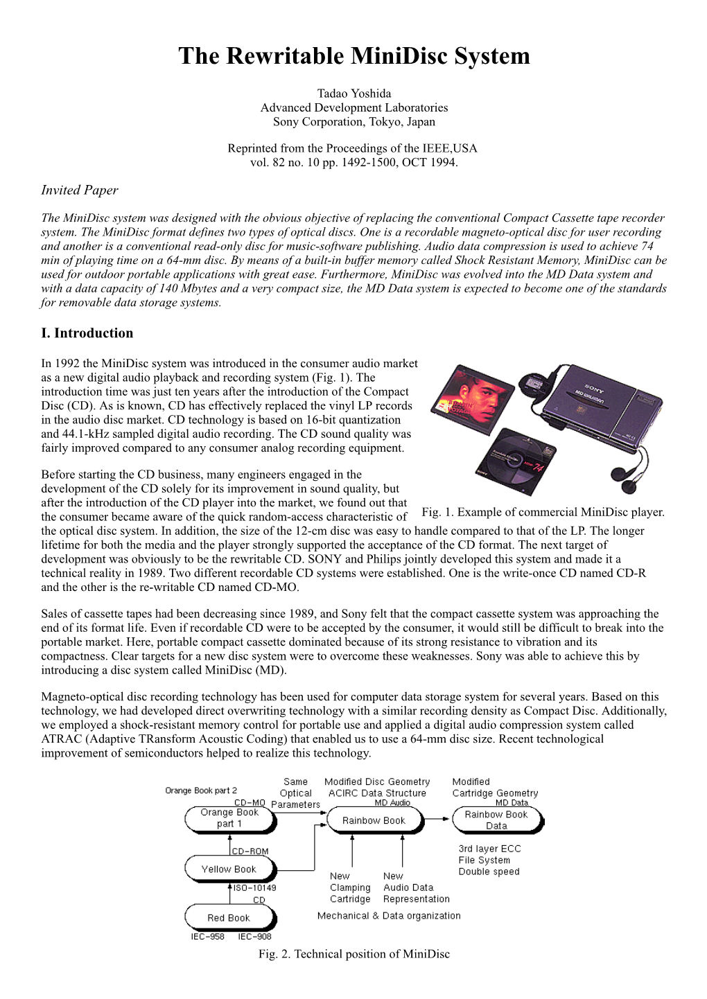 The Rewritable Minidisc System