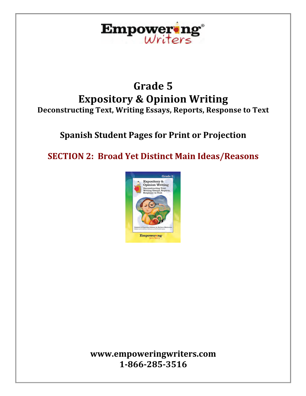 Grade 5 Expository & Opinion Writing