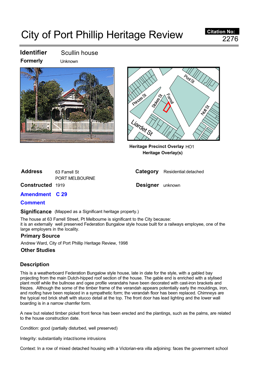 City of Port Phillip Heritage Review 2276