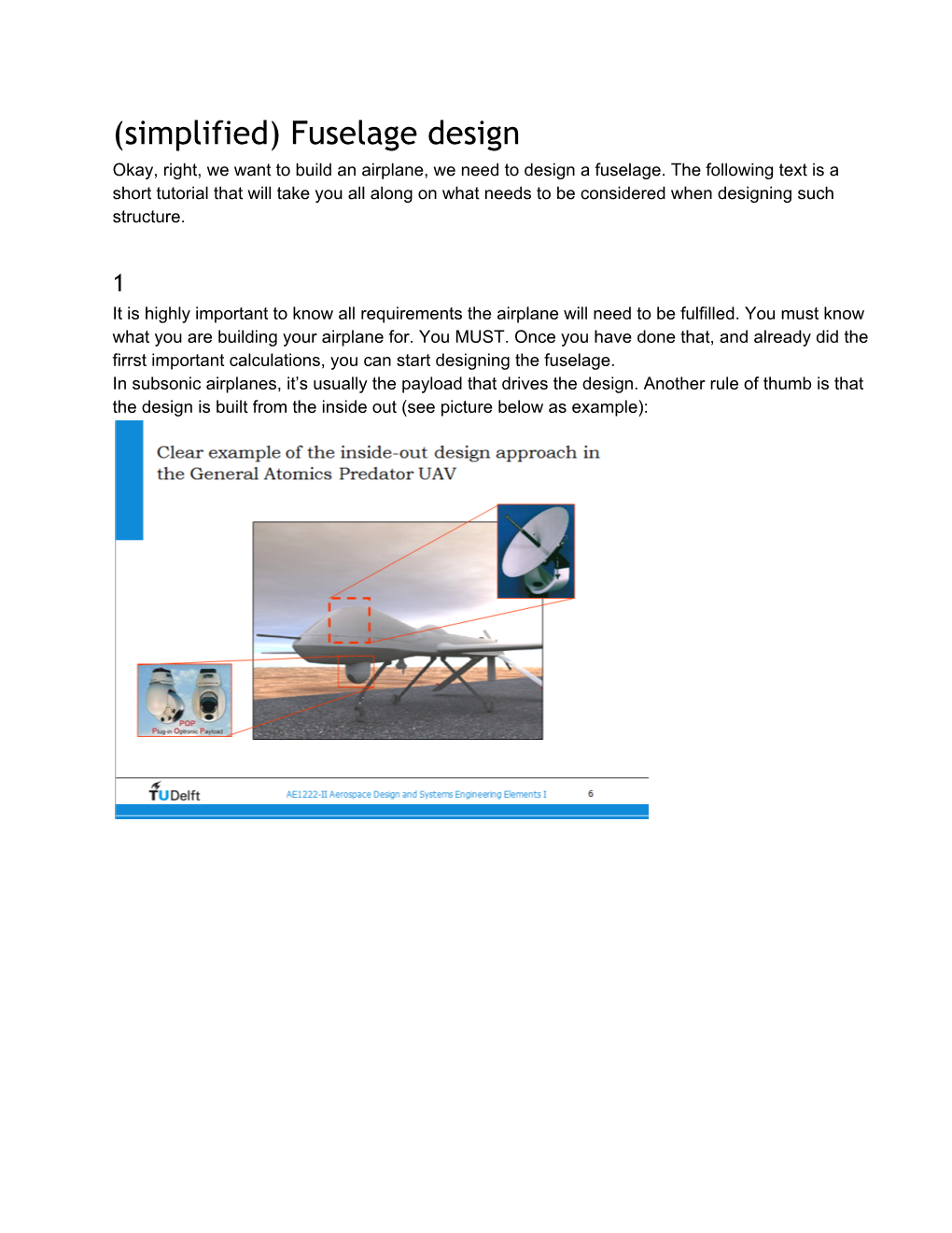 Fuselage Design Okay, Right, We Want to Build an Airplane, We Need to Design a Fuselage