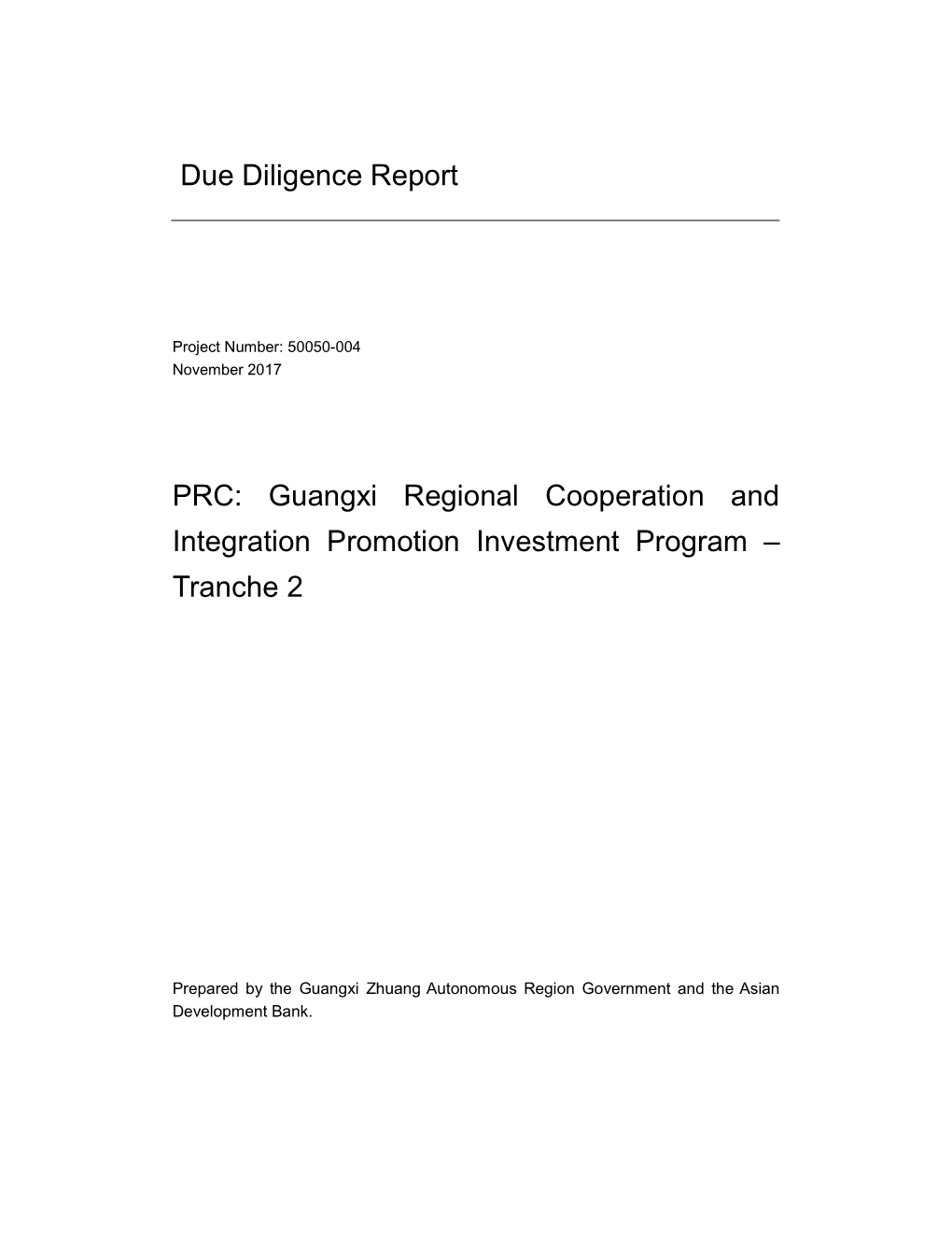 Guangxi Regional Cooperation and Integration Promotion Investment Program – Tranche 2