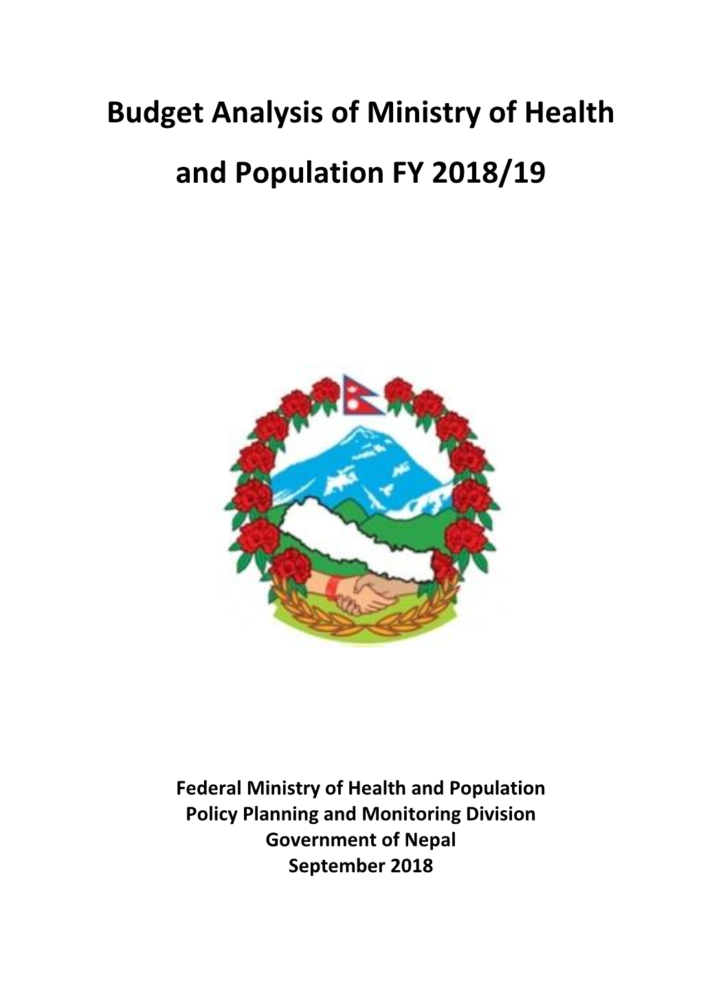 Budget Analysis of Ministry of Health and Population FY 2018/19